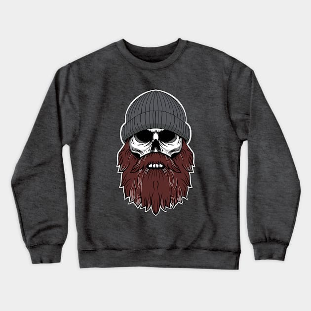Bearded Skull Crewneck Sweatshirt by BL Tees
